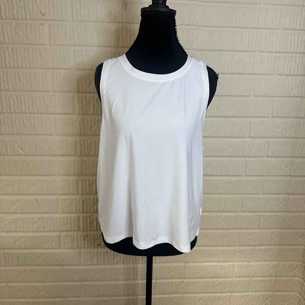 Beyond Yoga White Featherweight Rebalance Tank Top Racerback Sz L Athletic Gym